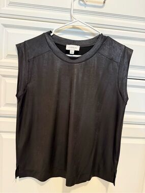 Evereve Shimmery Black Sleeveless Tank
